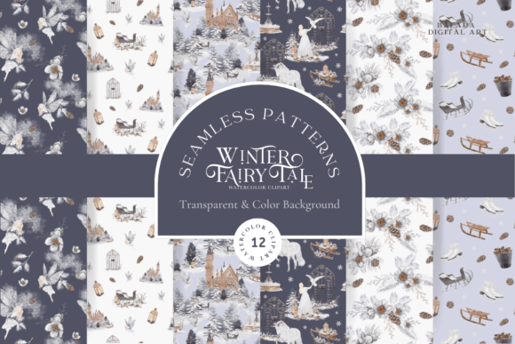 Christmas Winter Seamless Patterns PNG