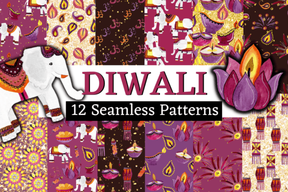 Diwali Seamless Patterns for Creative Projects