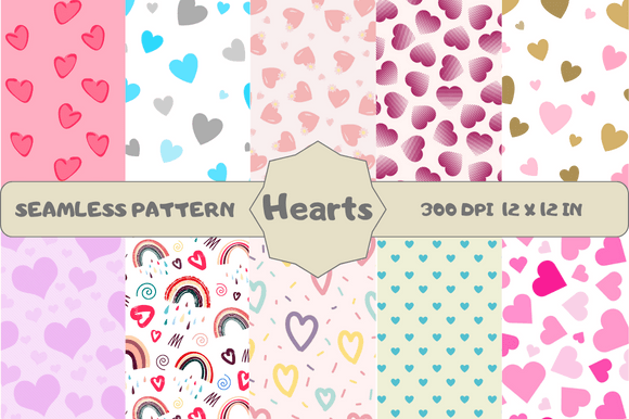 Hearts Seamless Patterns