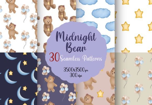 Midnight Bear Seamless Patterns