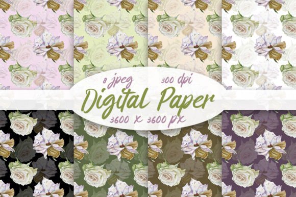 Patterns Roses Digital Paper, JPEG: A Practical Guide for Designers and Crafters
