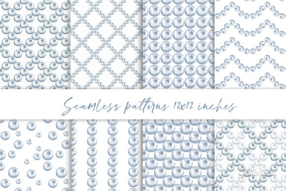 Pearls. Seamless Patterns: A Versatile Resource for Creative Professionals and Makers