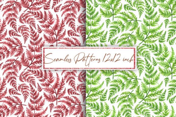 Watercolor Patterns with Leaves