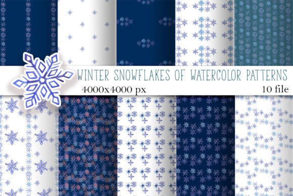 Watercolor Snowflake Patterns